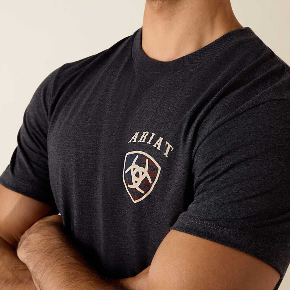 ARIAT American Bison Classic Fit T-Shirt - Mens - Charcoal