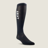 Ariat AriatTEK Essential Performance Sock 2 Pair Multi Colour Pack in Black Zinc, black sock side view