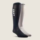 Ariat AriatTEK Essential Performance Sock 2 Pair Multi Colour Pack in Black Zinc, black and zinc socks in the two-pair pack