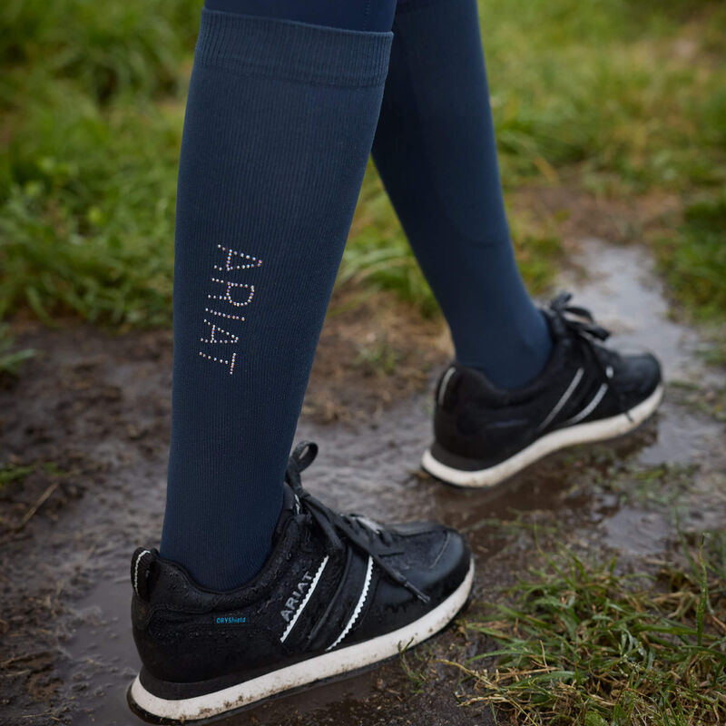 Ariat AriatTEK Radiant Sock in Navy, lifestyle view