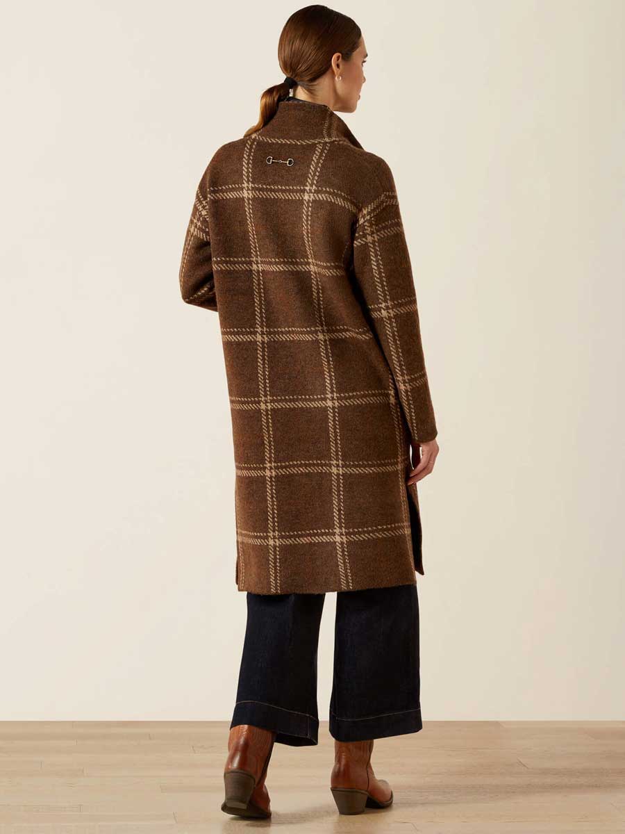 ARIAT Ballston Wool Cardigan - Women's - Sorrel Horse Plaid