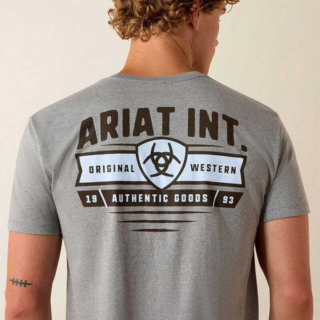 ARIAT Banner Badge T-Shirt - Mens - Ice Berg