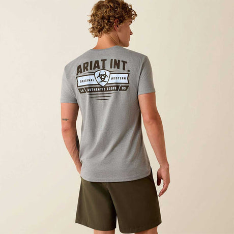 ARIAT Banner Badge T-Shirt - Mens - Ice Berg