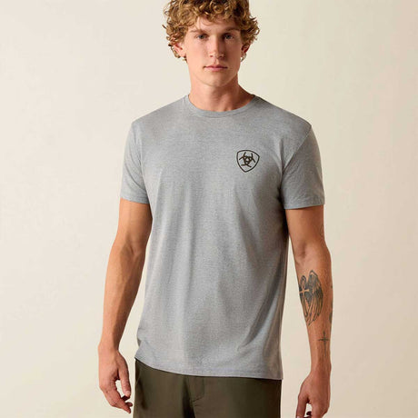 ARIAT Banner Badge T-Shirt - Mens - Ice Berg