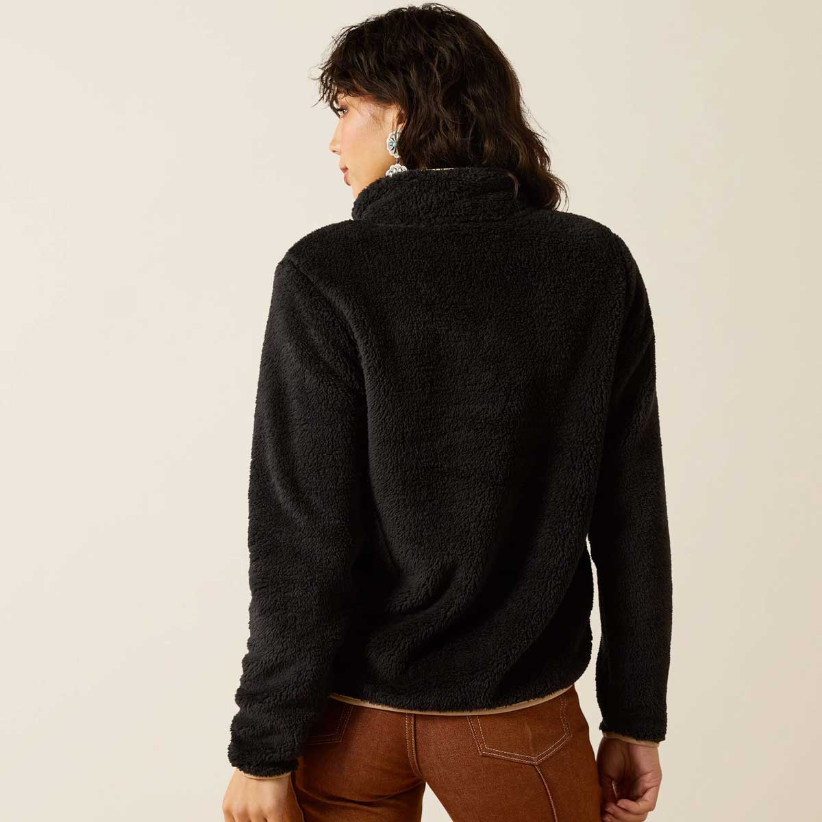 ARIAT Berber Snap Front Sweatshirt - Womens - Black