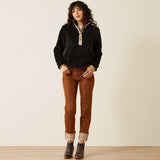 ARIAT Berber Snap Front Sweatshirt - Womens - Black