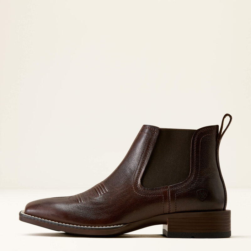 ARIAT Booker Chelsea Wide Square Toe Western Boot - Mens - Chocolate Chip