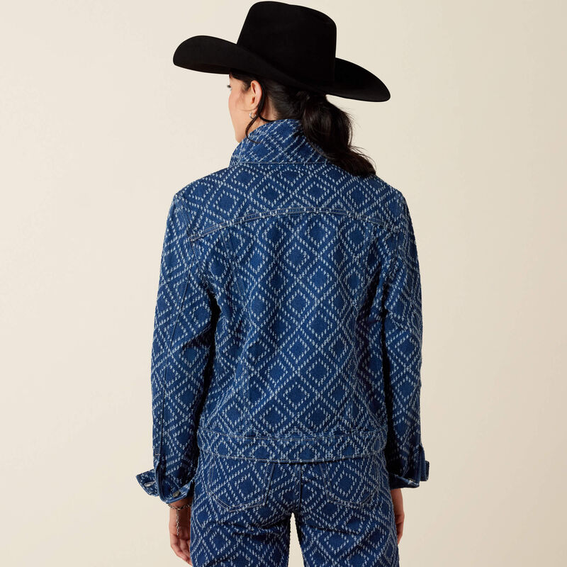 Ariat Boxy Crop Jacket in Needle Punch, back view