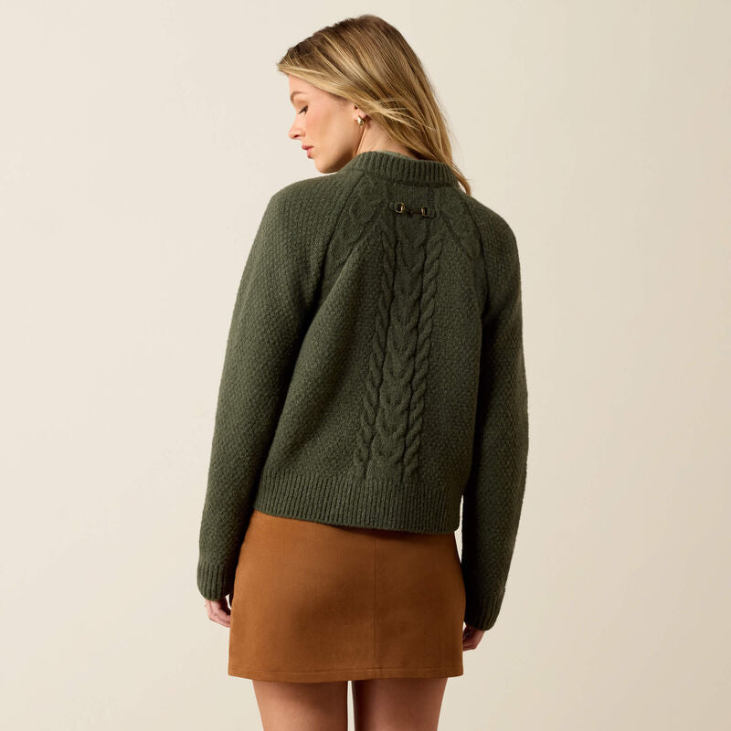 Ariat Brackenwood Sweater in Thyme, back view