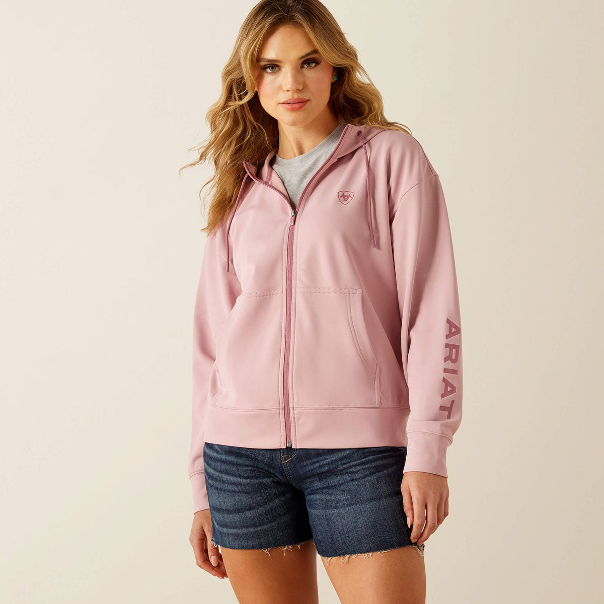 ARIAT Breeze Full Zip Hoodie - Womens - Zephyr Pink
