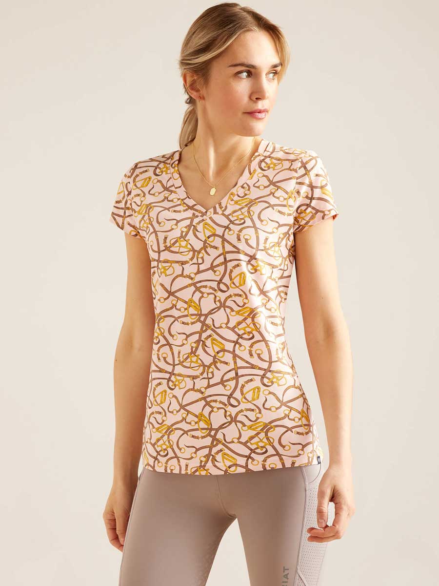 ARIAT Bridle Print T-Shirt - Womens - Blushing Rose