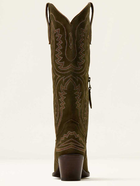 ARIAT Casanova X Toe Western Boots - Womens Cowgirl - Soft Olive Suede