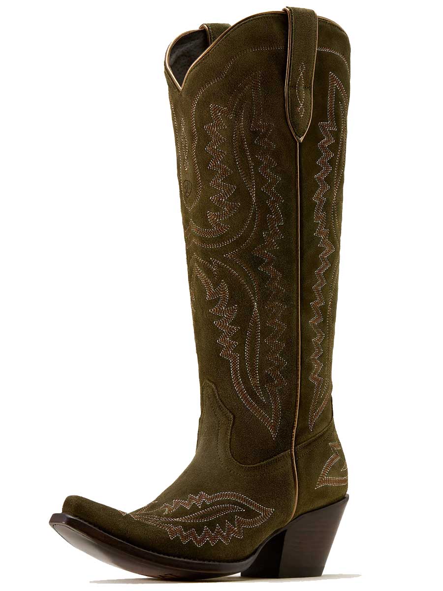 ARIAT Casanova X Toe Western Boots - Womens Cowgirl - Soft Olive Suede