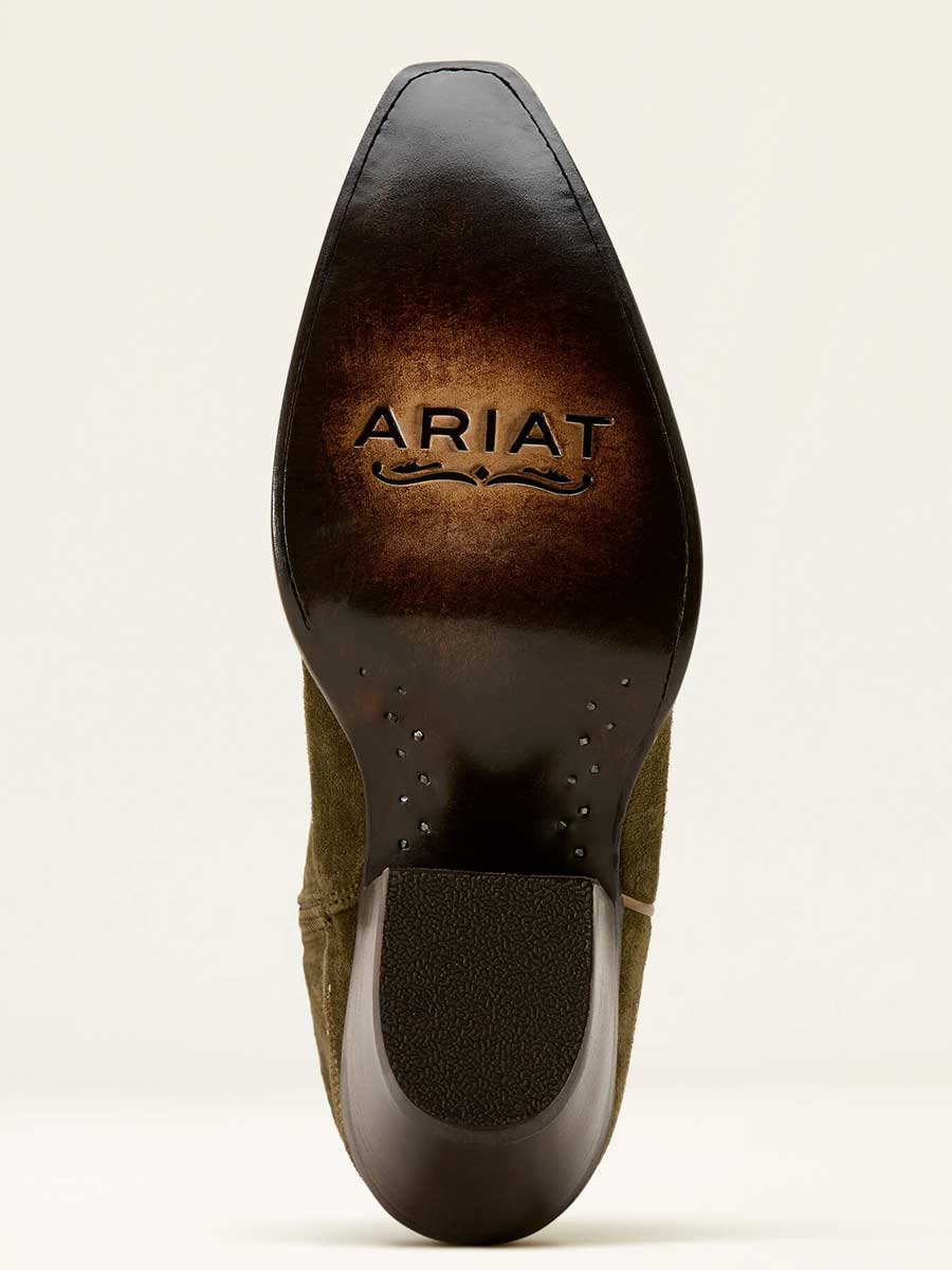 ARIAT Casanova X Toe Western Boots - Womens Cowgirl - Soft Olive Suede
