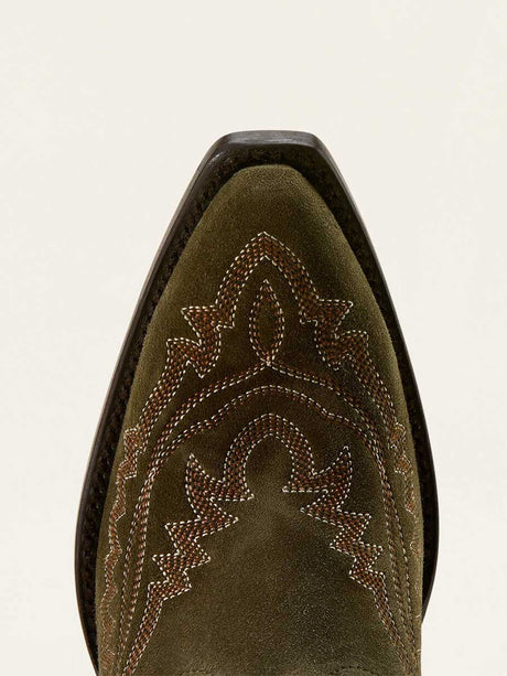 ARIAT Casanova X Toe Western Boots - Womens Cowgirl - Soft Olive Suede