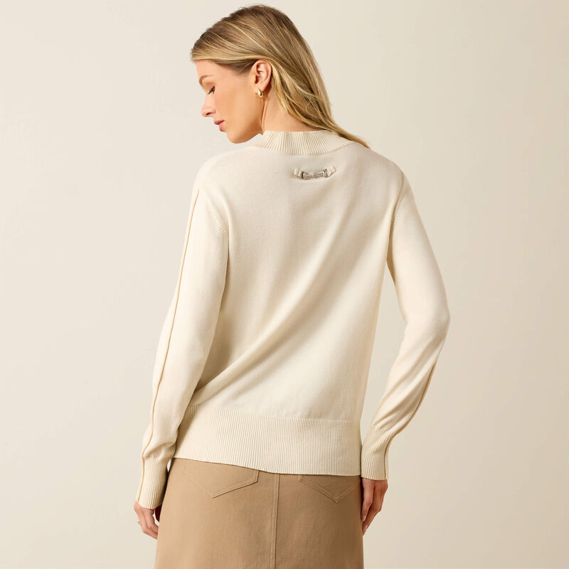 Ariat Coney Sweater in Antique White, back view