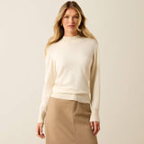Ariat Coney Sweater in Antique White, front view