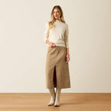 Ariat Coney Sweater in Antique White, full outfit view