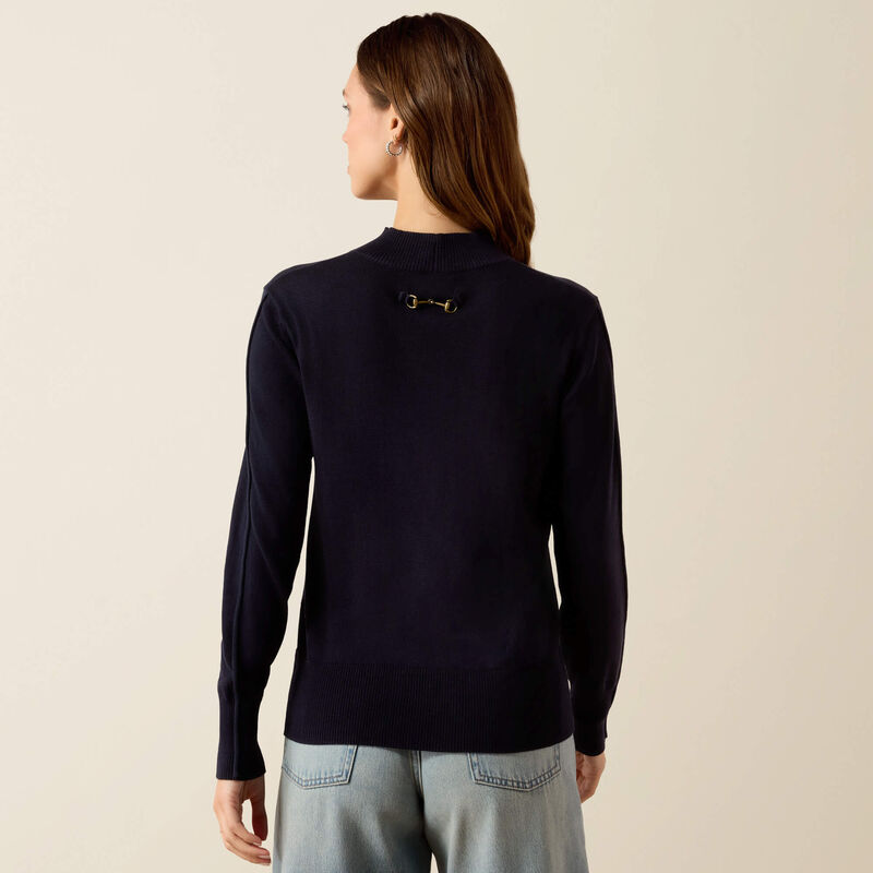 Ariat Coney Sweater in Show Navy, back view