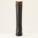 Ariat Coniston Max waterproof insulated women's boots in Ebony Brown, rear view with YKK zip