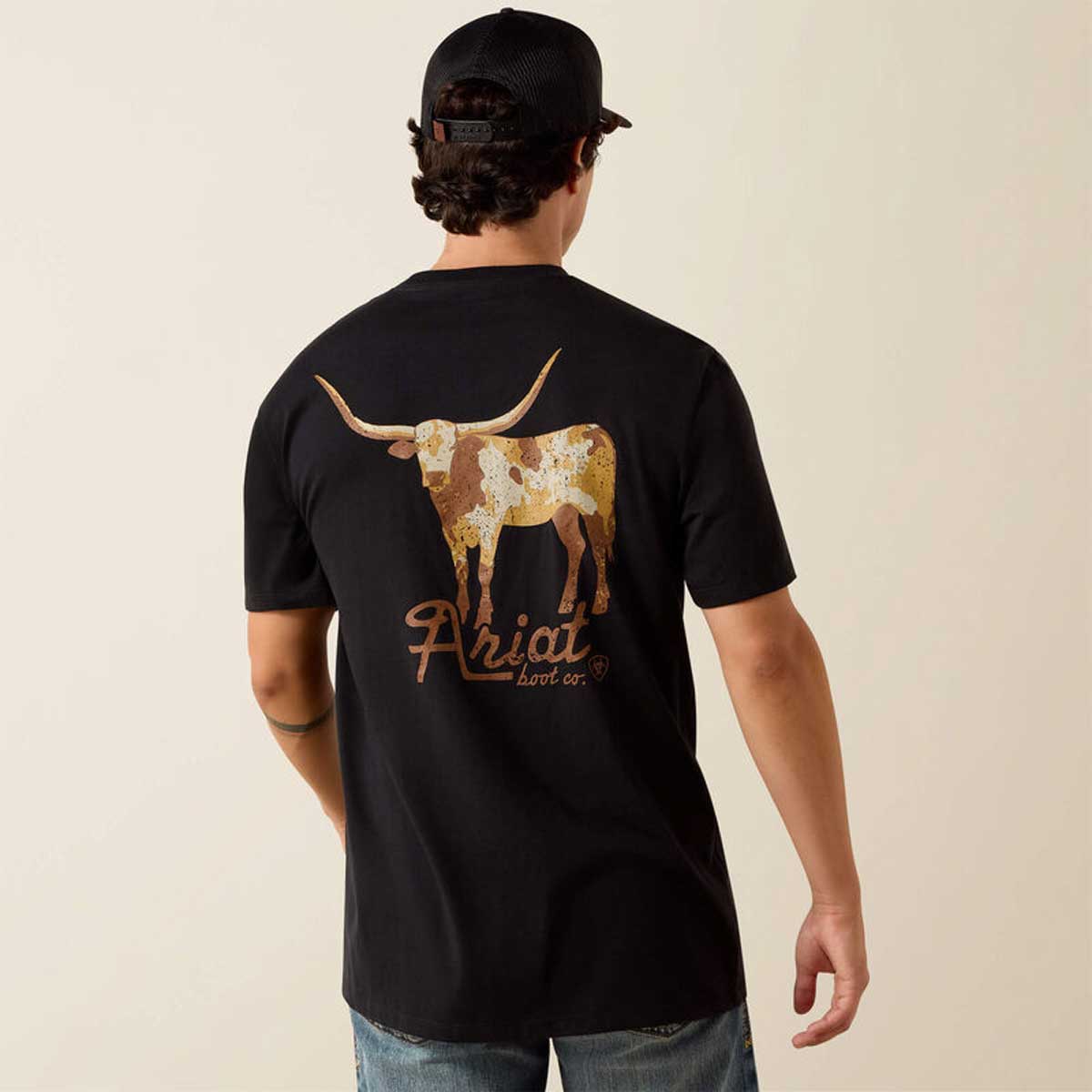 ARIAT Cowmooflage Classic Fit T-Shirt - Mens - Black