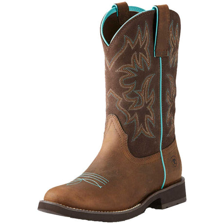 ARIAT Delilah Round Toe Western Boots - Womens Cowgirl - Distressed Brown