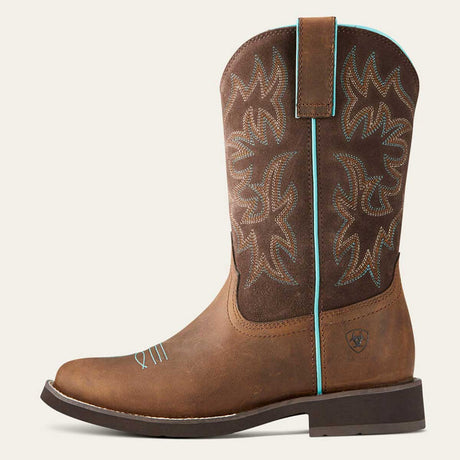 ARIAT Delilah Round Toe Western Boots - Womens Cowgirl - Distressed Brown