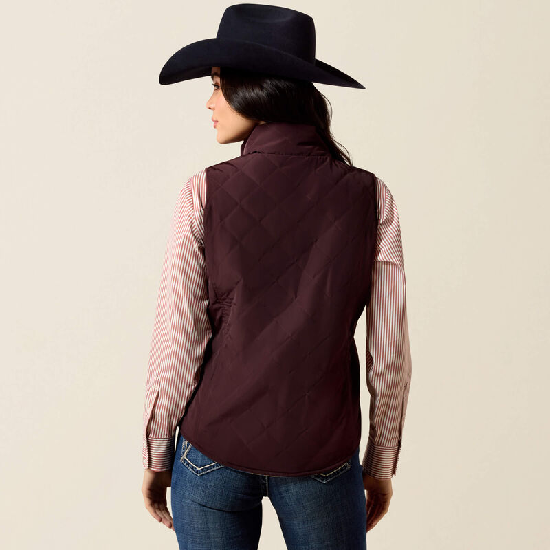 ARIAT Dilon 2.0 Reversible Insulated Gilet - Womens - Chocolate Plum/ Lakeside South West