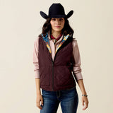 ARIAT Dilon 2.0 Reversible Insulated Gilet - Womens - Chocolate Plum/ Lakeside South West