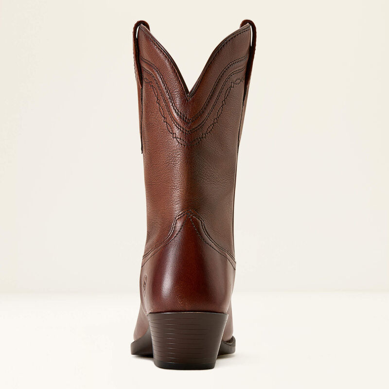 Ariat Grayson R Toe Western Boot in Honey Bee, rear heel view