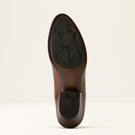 Ariat Grayson R Toe Western Boot in Honey Bee, sole and tread view
