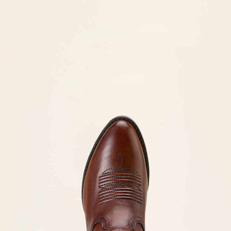 Ariat Grayson R Toe Western Boot in Honey Bee, toe and upper view