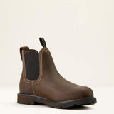 ARIAT Groundbreaker Chelsea Work Boots - Mens Soft Toe - Dark Brown