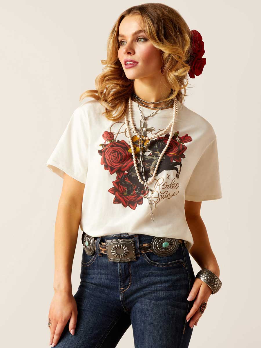 ARIAT Happy Trails Rodeo Quincy T-Shirt - Womens - Vanilla Ice