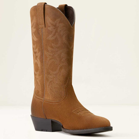 ARIAT Heritage R Toe Western Cowboy Boots - Mens - Dijon Suede