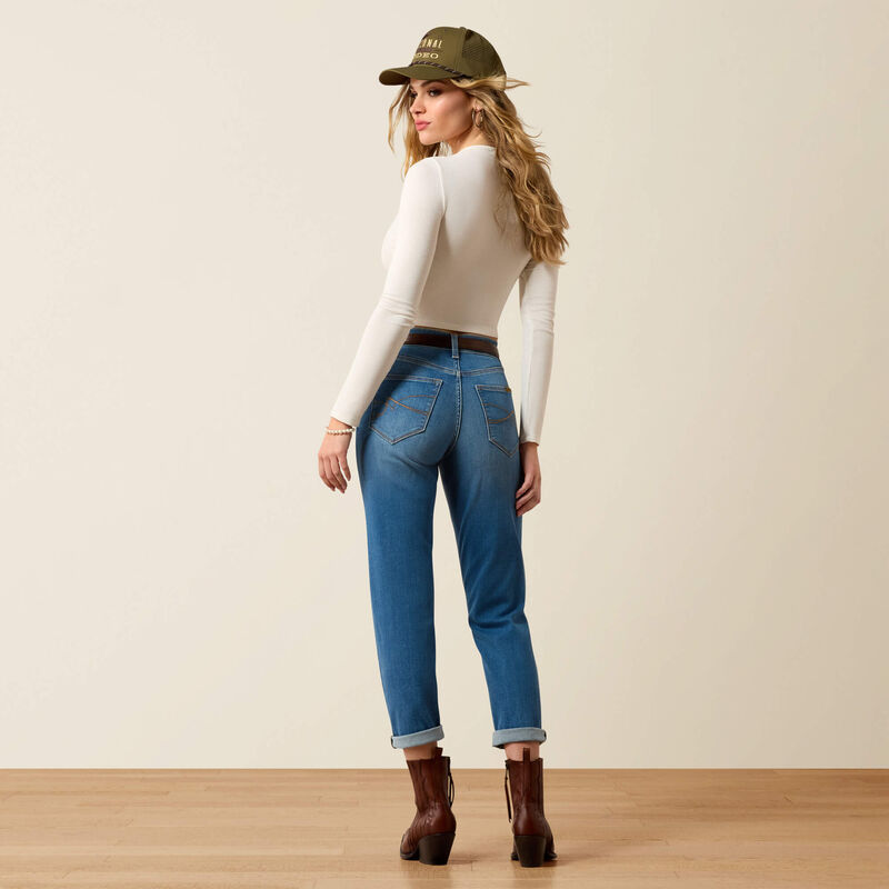 Ariat High Rise Revel Vilma Slim Ultrastretch Straight Leg Jeans in Pomona, detail view 2