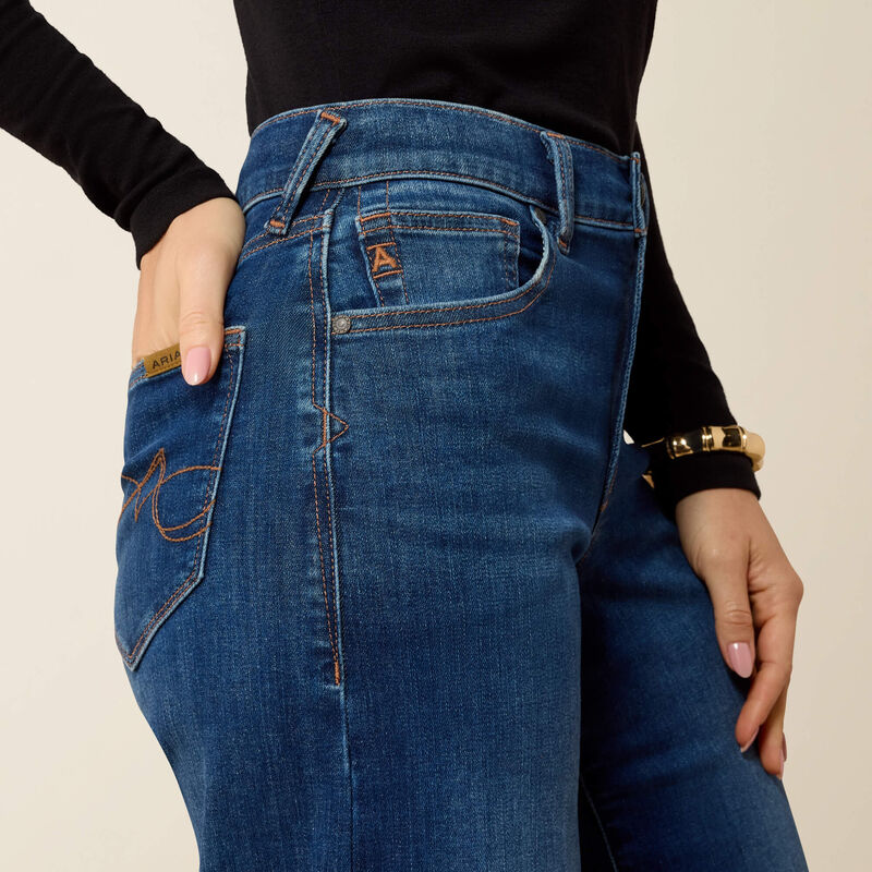 Ariat High Rise Revel Vilma Ultrastretch Wide Leg Jeans in Norwalk, detail view 1