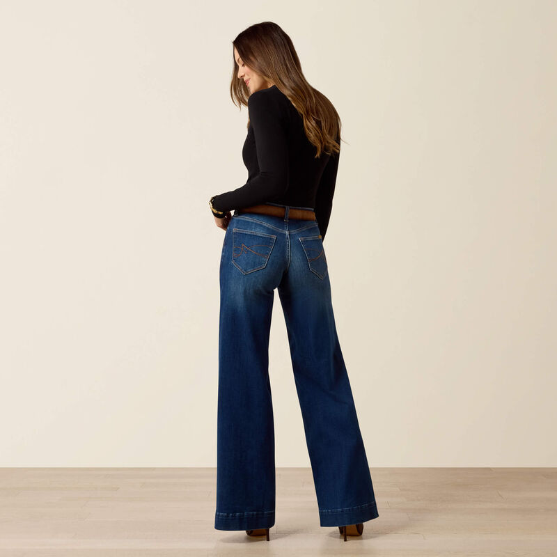 Ariat High Rise Revel Vilma Ultrastretch Wide Leg Jeans in Norwalk, back view
