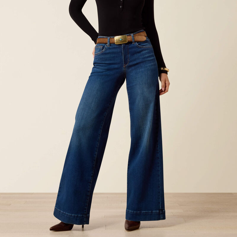 Ariat High Rise Revel Vilma Ultrastretch Wide Leg Jeans in Norwalk, front view
