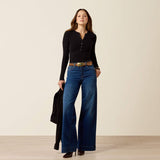Ariat High Rise Revel Vilma Ultrastretch Wide Leg Jeans in Norwalk, full outfit view