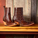 Ariat Jade X Toe Western Boot in Luxe Espresso Croc Print, lifestyle view