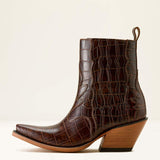 Ariat Jade X Toe Western Boot in Luxe Espresso Croc Print, outer side view