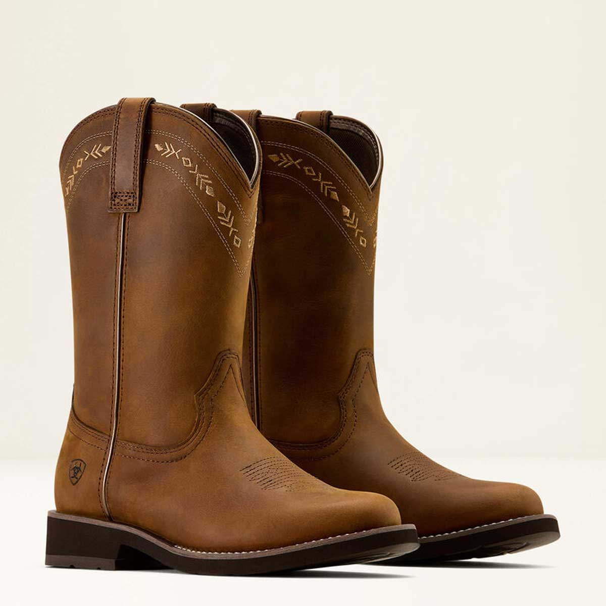 ARIAT Kearney Round Toe Western Boots - Womens - Distressed Brown