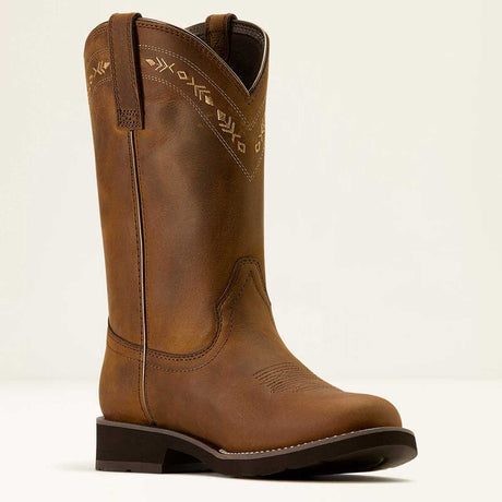 ARIAT Kearney Round Toe Western Boots - Womens - Distressed Brown