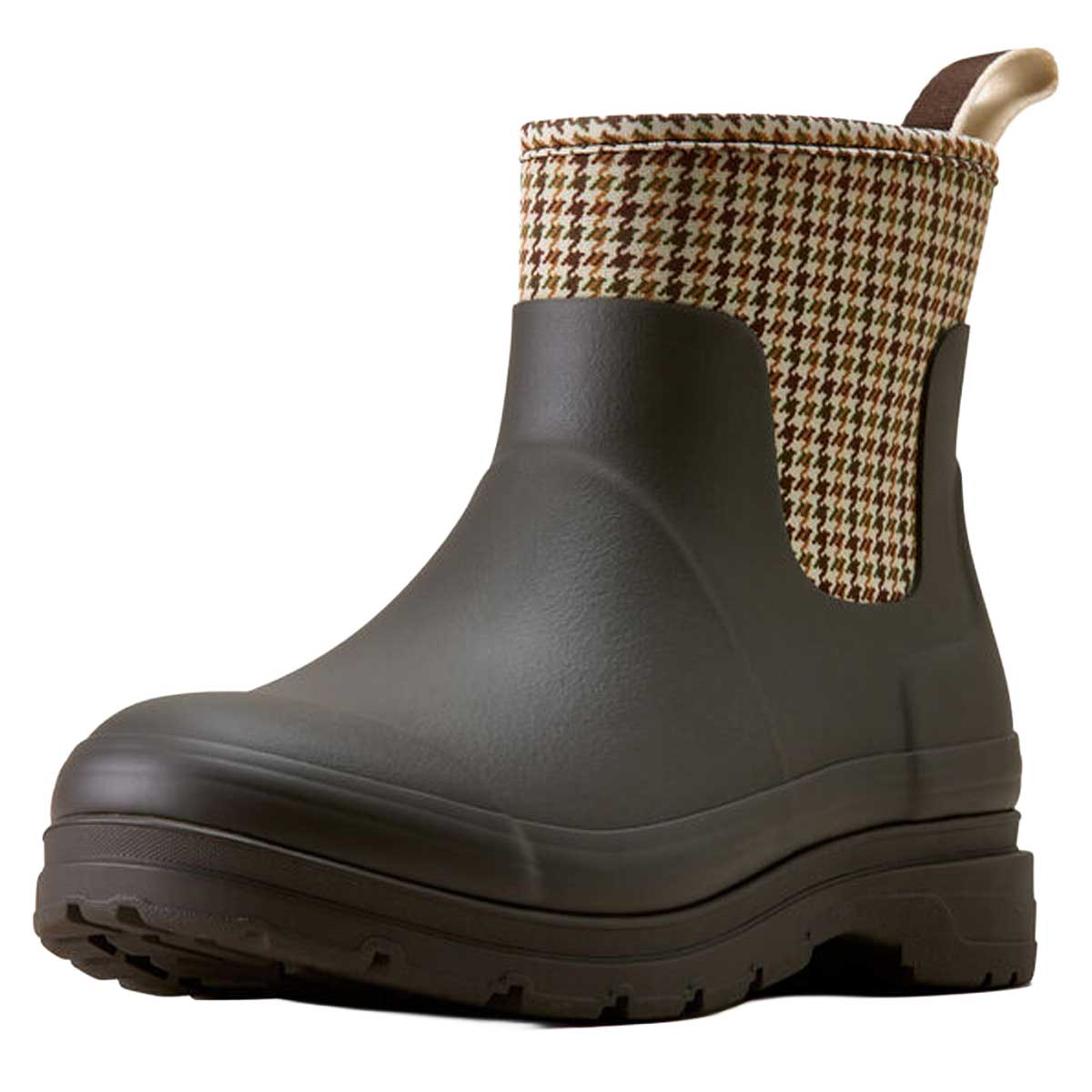 ARIAT Kelmarsh Shortie Rubber Boots - Womens - Chocolate/ Tan Twill