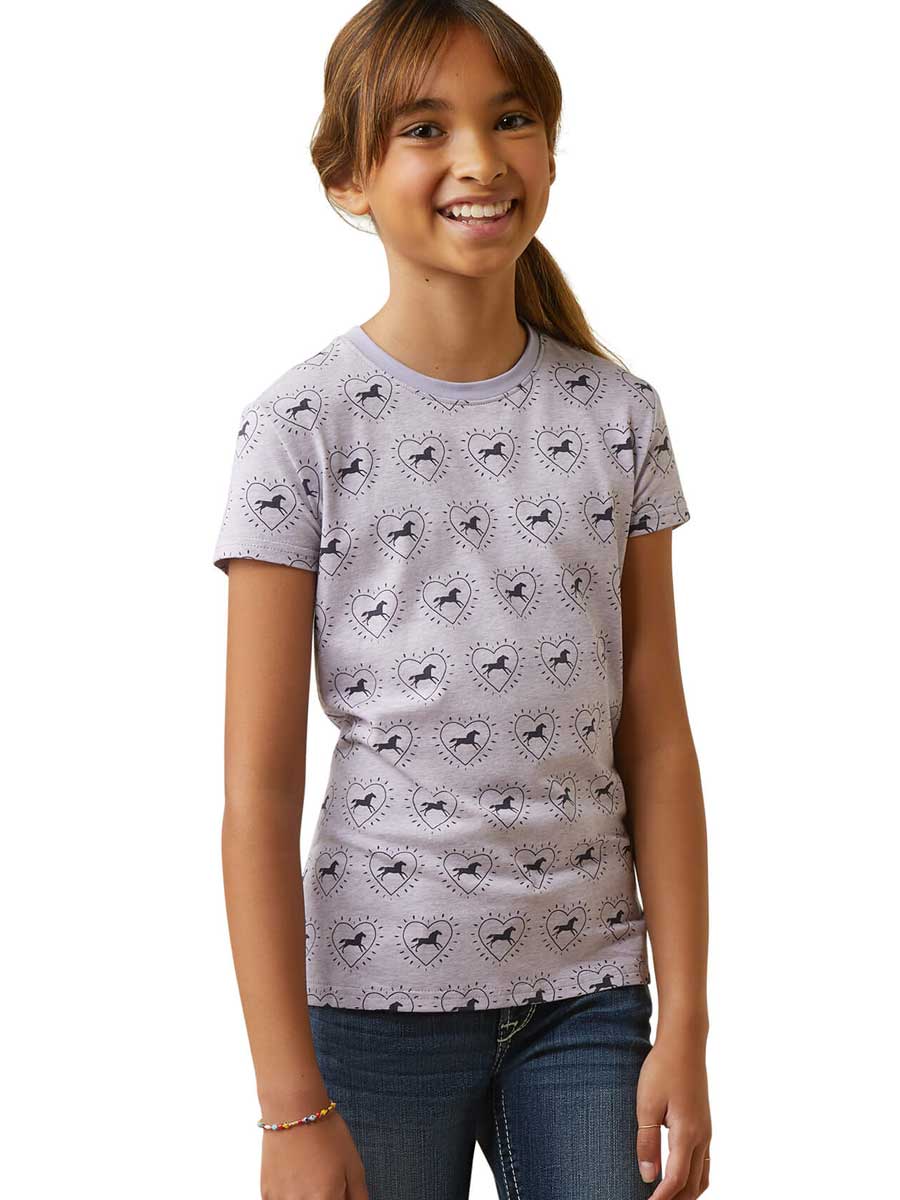 ARIAT Kids So Love T-Shirt -  Half Drop Heather Grey