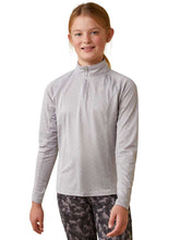 Load image into Gallery viewer, ARIAT Kids Sunstopper 2.0 1/4 Zip Baselayer - Silver Sconce Dot
