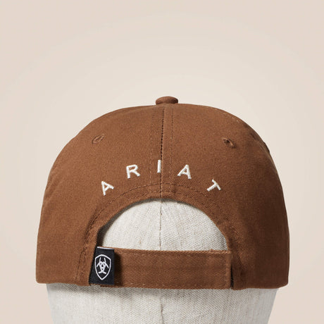 Ariat women's Lace Logo Cap in Brown, rear view showing the adjustable Velcro fastening and embroidered Ariat branding