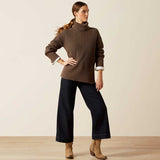 ARIAT Lendal Turtle Neck Sweater - Womens - Coffee Bean Heather