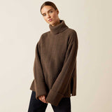 ARIAT Lendal Turtle Neck Sweater - Womens - Coffee Bean Heather